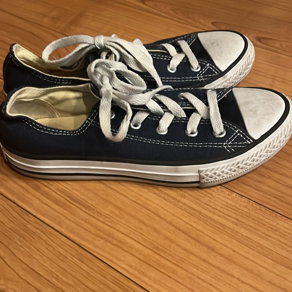 Youth Navy blue Converse All Star lace up low shoe